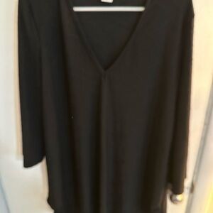 Beach Cover Up/ Black V-Neck Women's